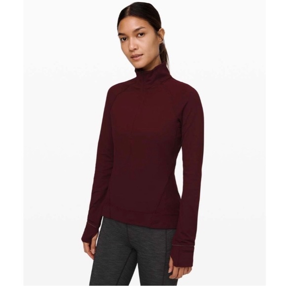 lululemon athletica Tops - Lululemon Outrun the Elements 1/2 Zip Garnet